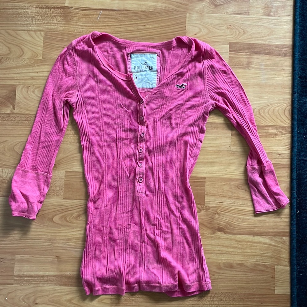 Hollister Pink Henley (m)